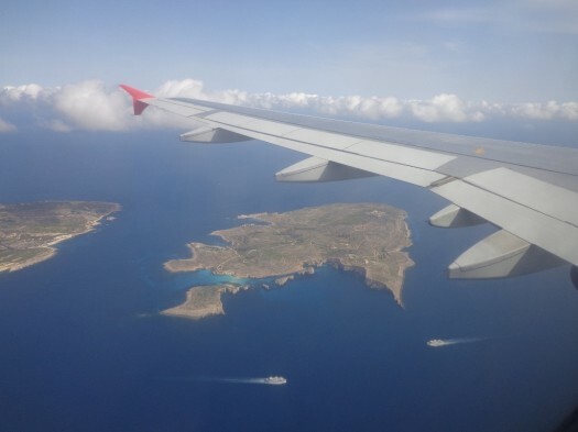 Vista aérea ilha de Comino