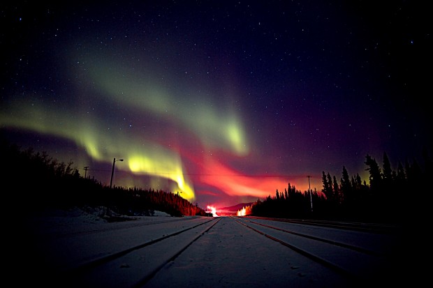 Aurora boreal no Alaska
