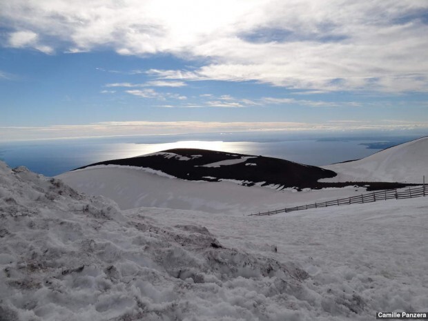 Vista do alto do vulcão Osorno