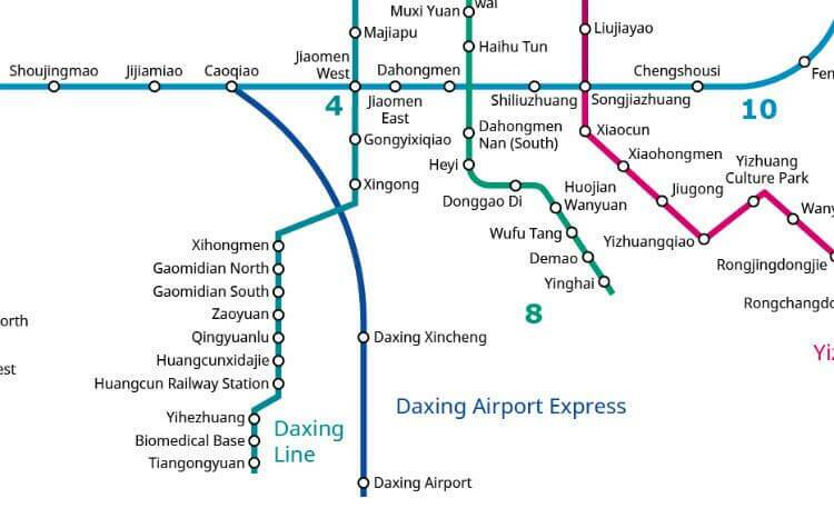 metro pequim daxing airport express