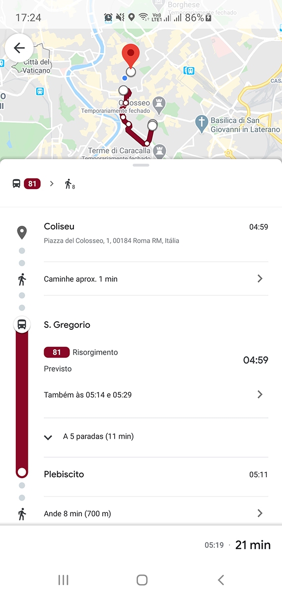 Como usa Google Maps em Viagens