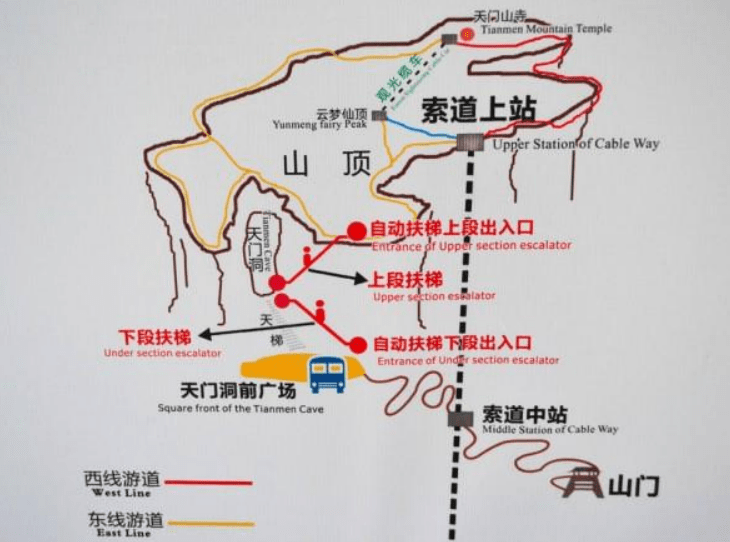 Mapa Zhangjiajie