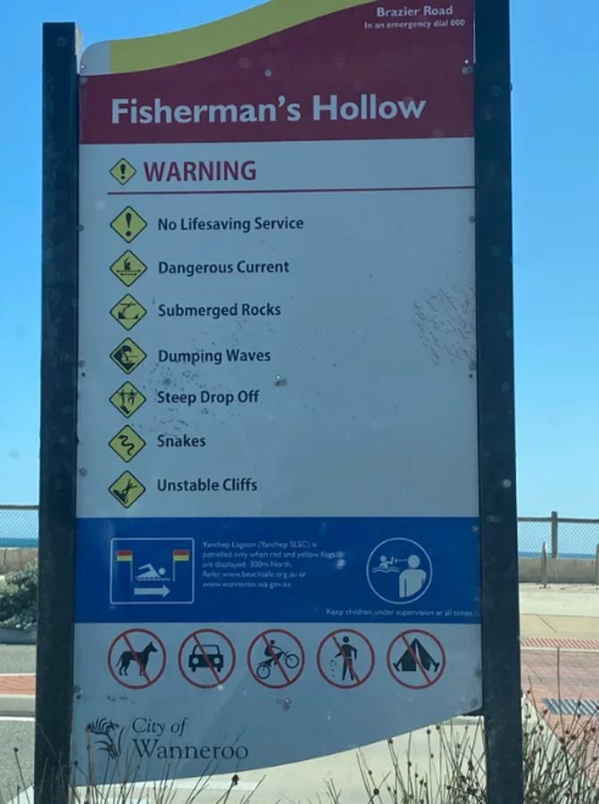 Placas bizarras: Fisherman's Hollow, Austrália