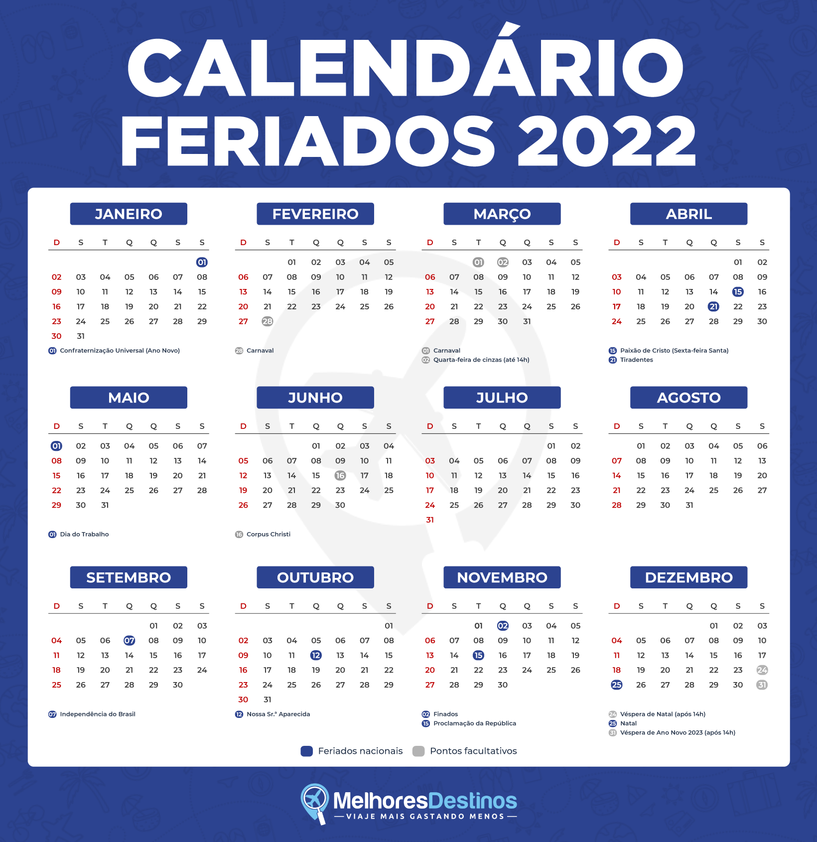 Feriados 2022 Confira O Calendário De Feriados E Planeje A Sua Viagem