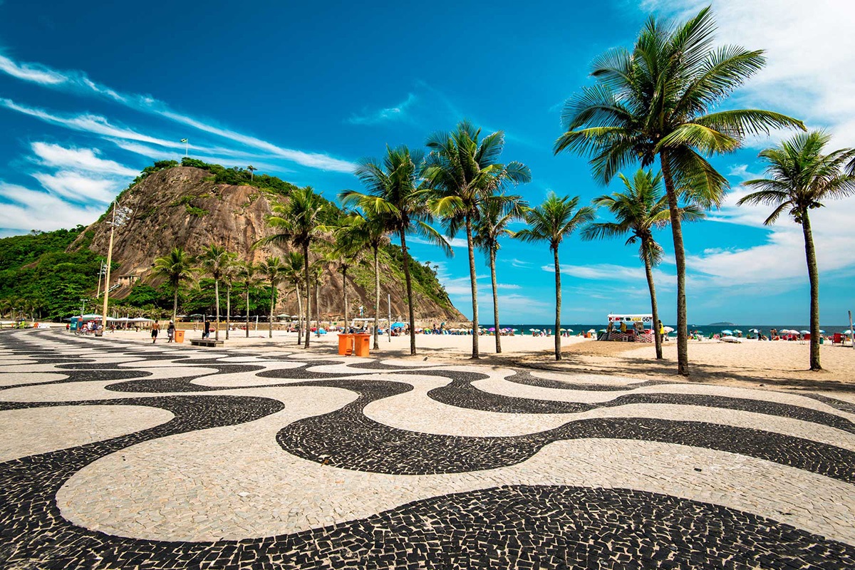 Praia de Copacabana e calçadão de Copacabana