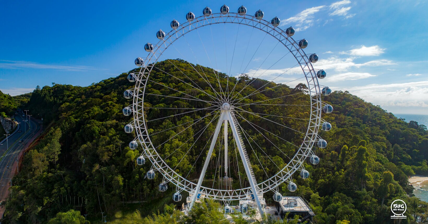 A FG Big Wheel tem 82 metros de altura acima do nível do mar