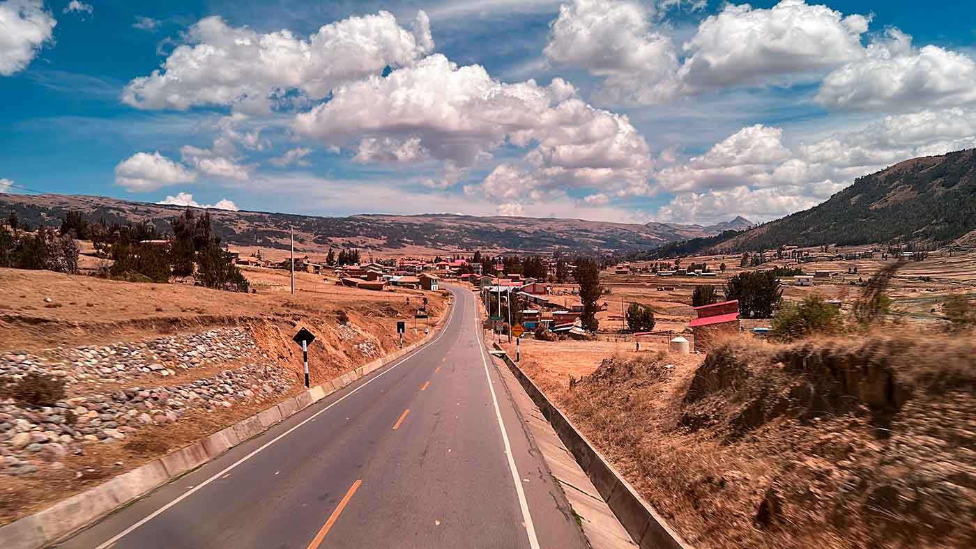 Estrada Peru Pôr do sol estrada no Peru mais longa viagem de ônibus do mundo