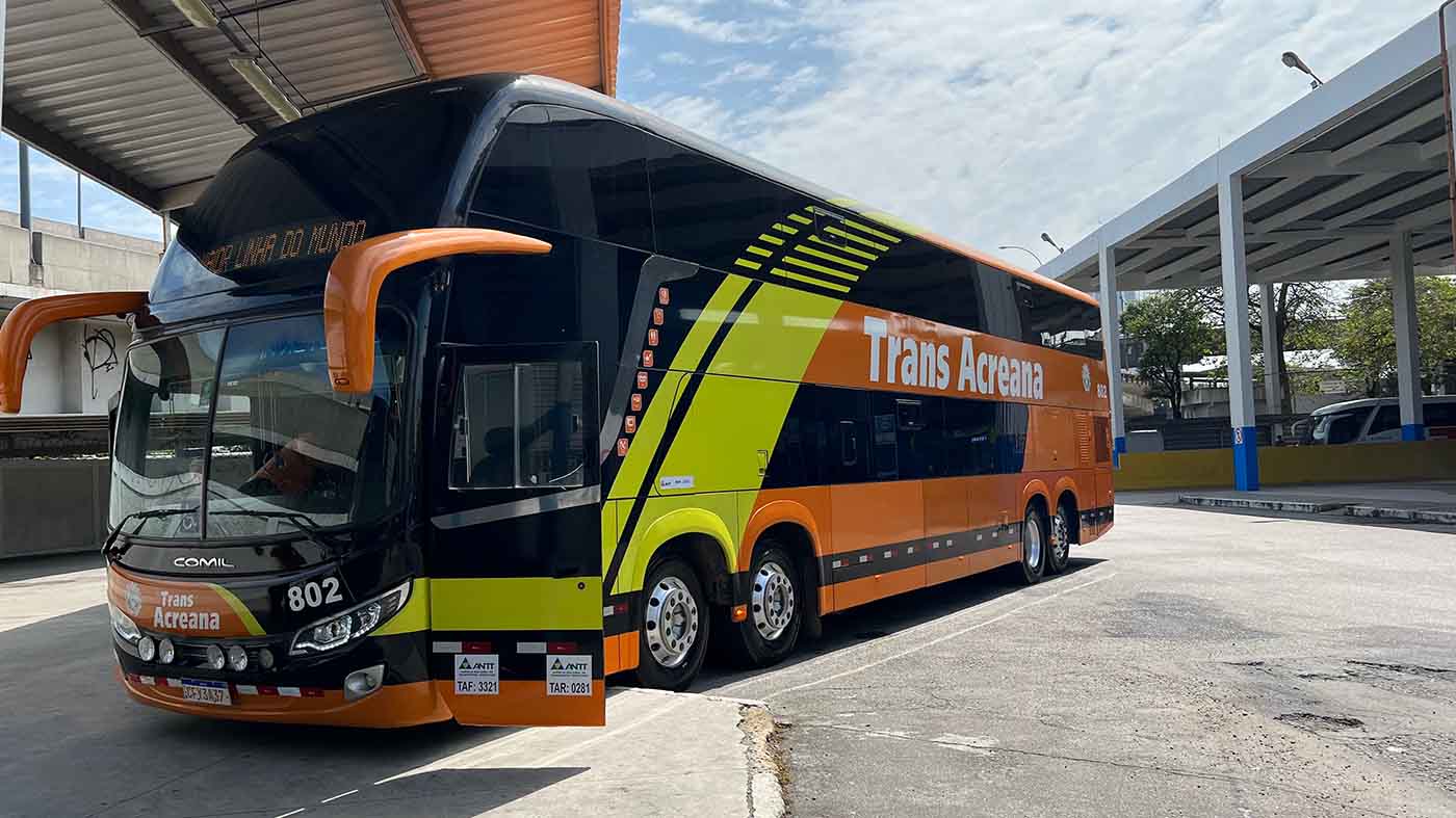 ônibus semi-leito double deck trans acreana maior linha do mundo